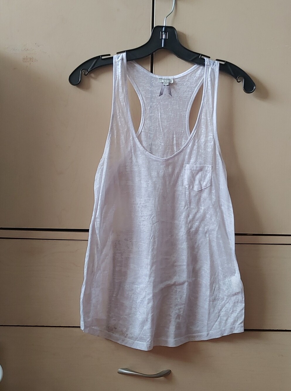 Dynamite See-through White Racerback Tank Top